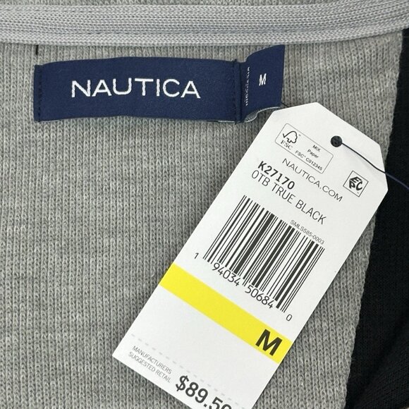 Nautica Quarter-Zip Fleece Sweatshirt - True Black - Medium - NWT - Picture 11 of 11